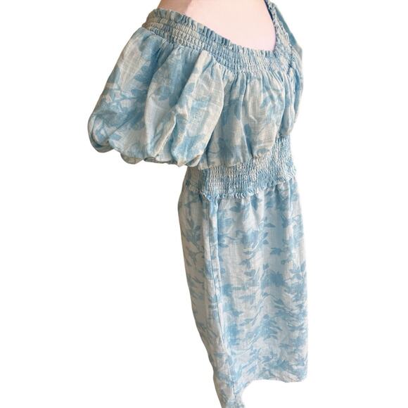 Women's Floral Print Dress Off Shoulder Size OX Cottage Gypsy Y2K NWT - Picture 7 of 10